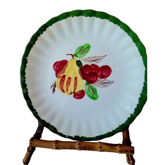 Vintage Blue Ridge Hand Painted Underglaze Southern Potteries Set of 4 Plates - Picture 7 of 9